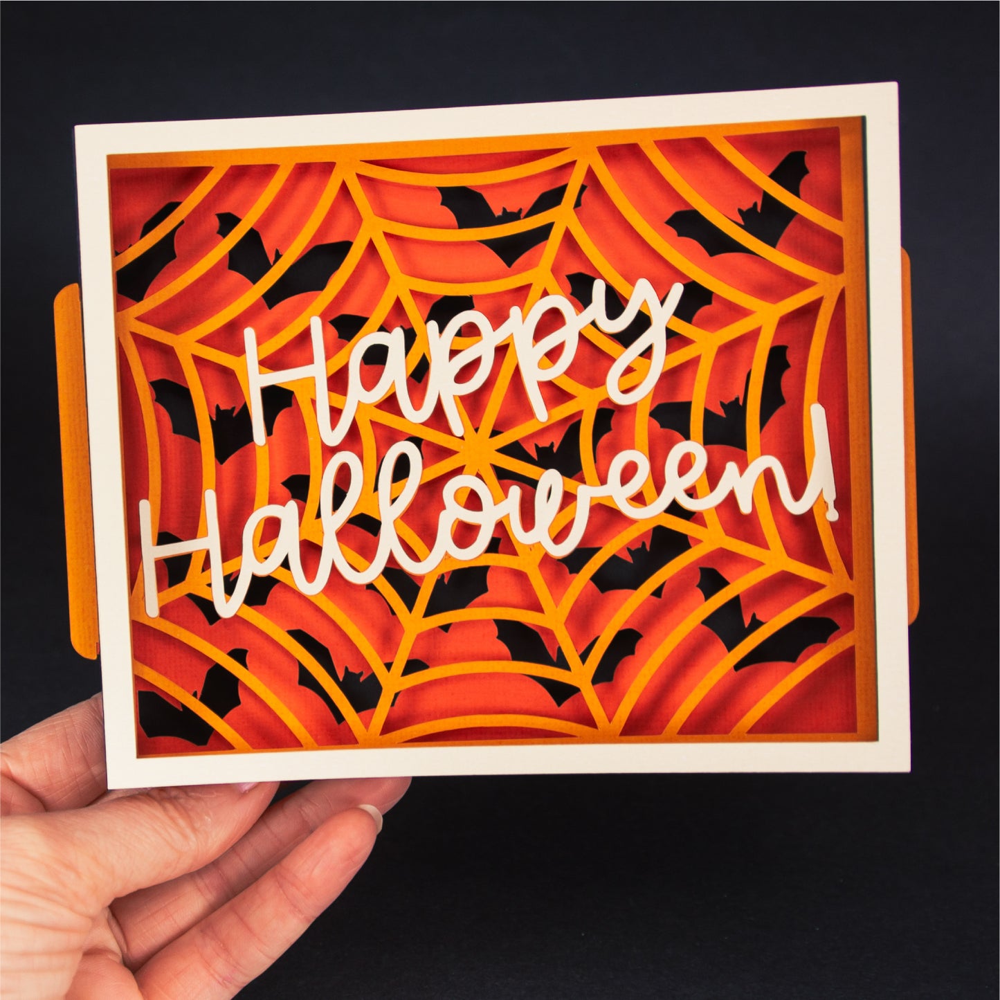 Happy Halloween Card SVG - 3D Halloween SVG
