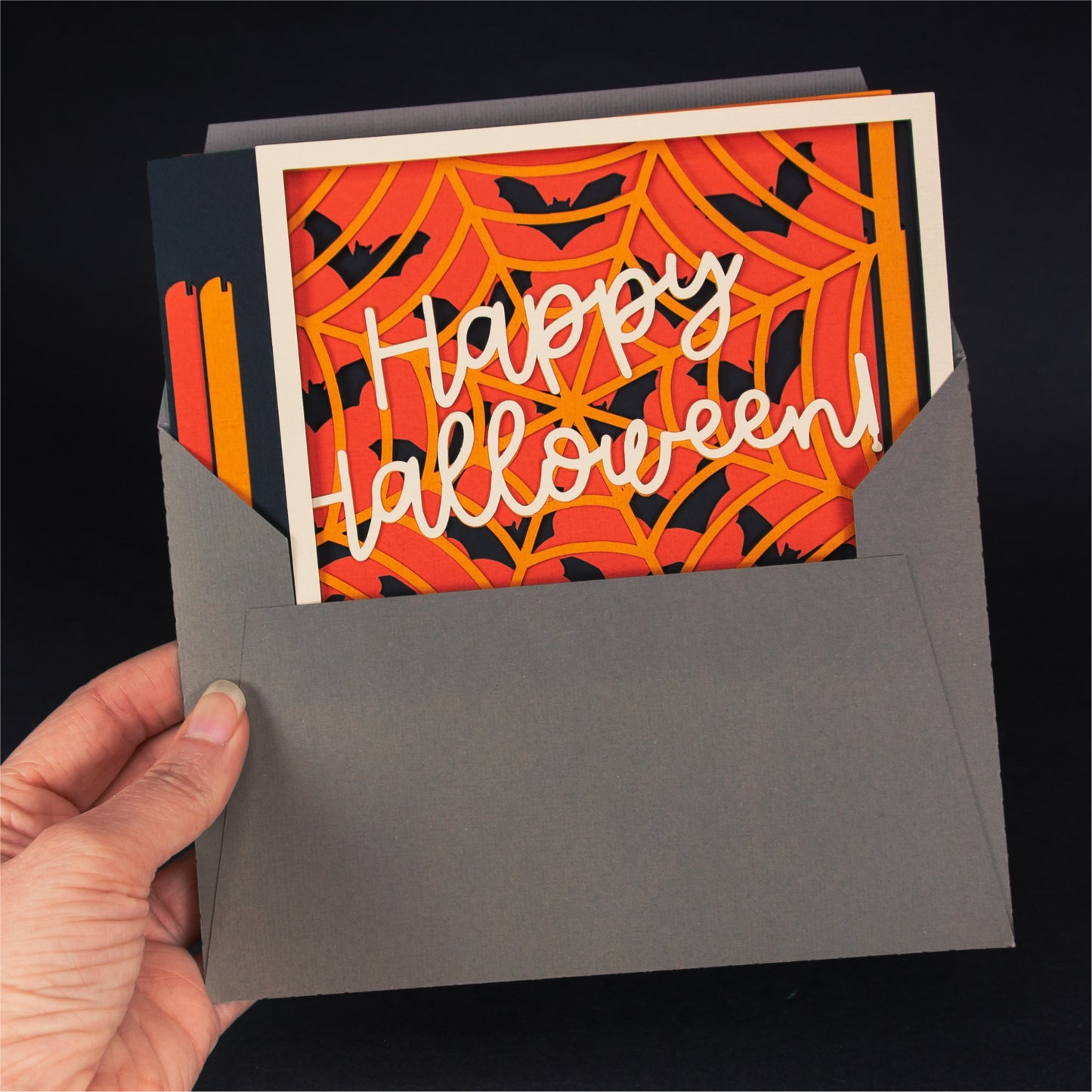 Happy Halloween Card SVG - 3D Halloween SVG