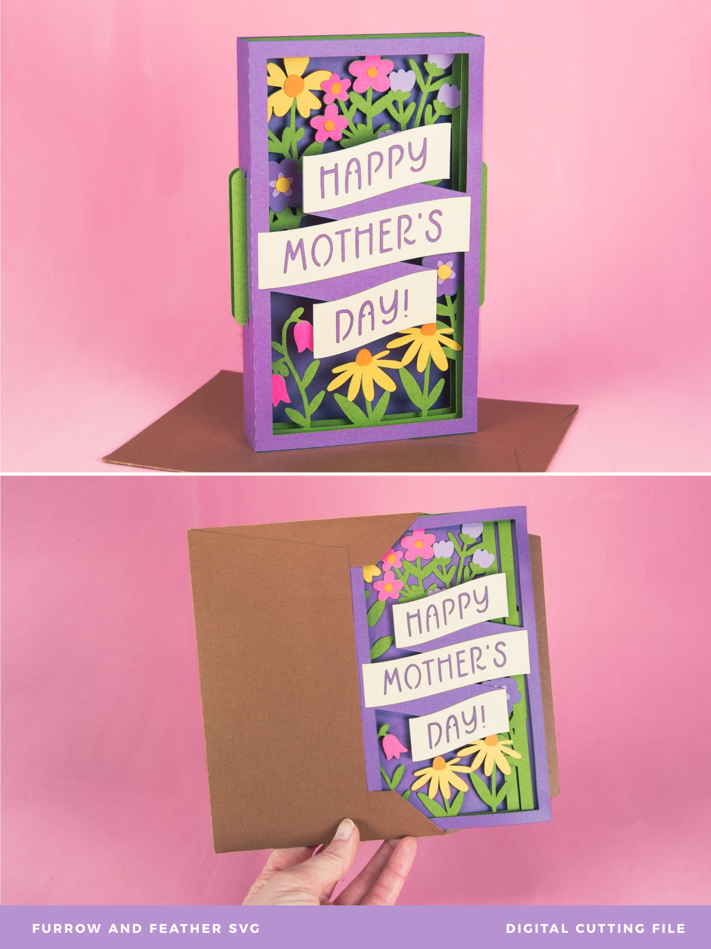 Happy Mother's Day Card - 3D Card SVG