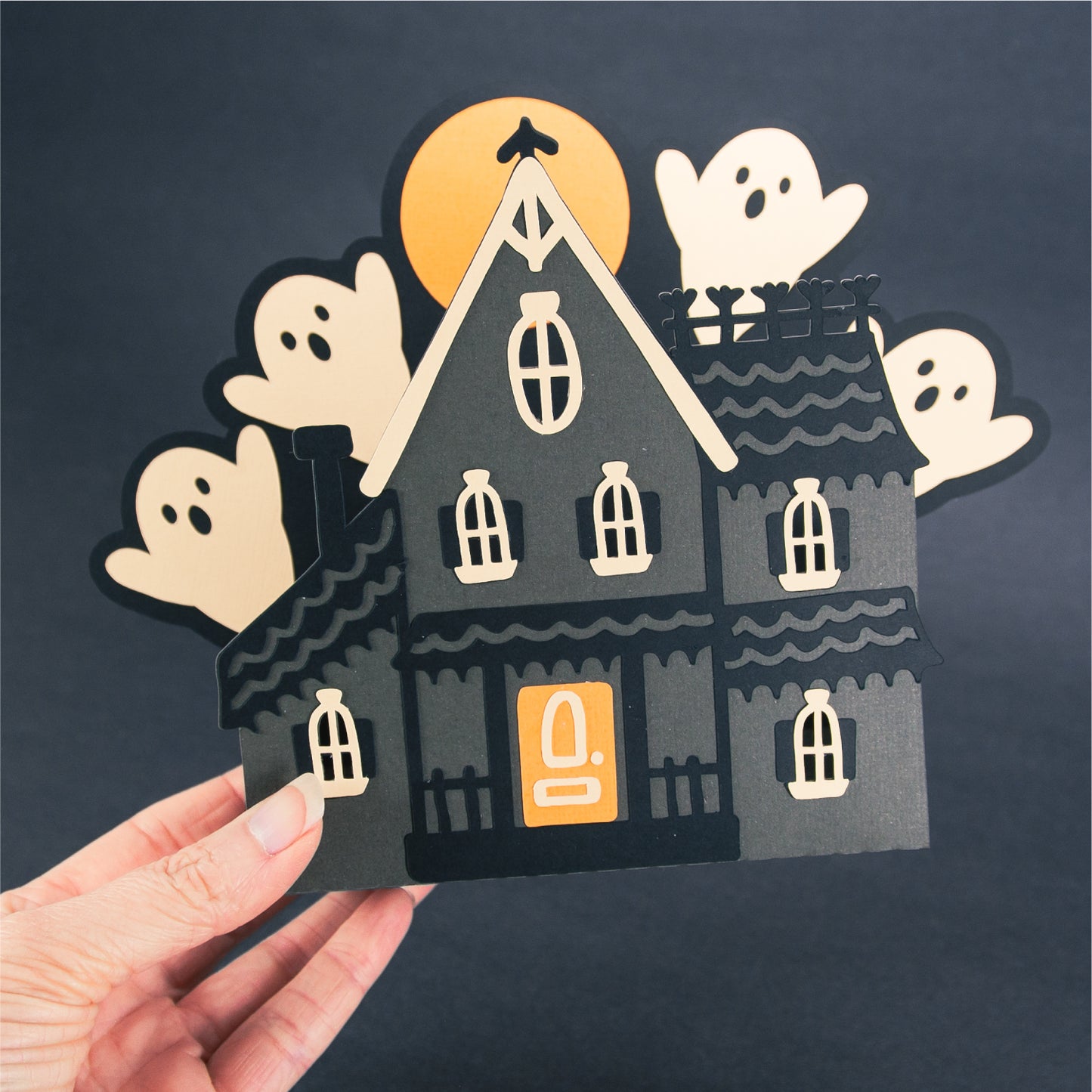 Haunted House Gift Box SVG - 3D Halloween SVG