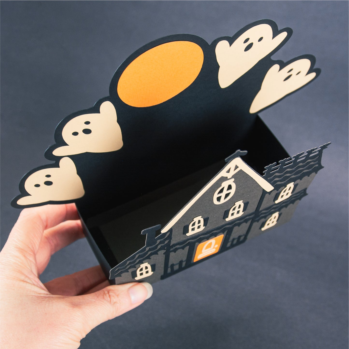 Haunted House Gift Box SVG - 3D Halloween SVG