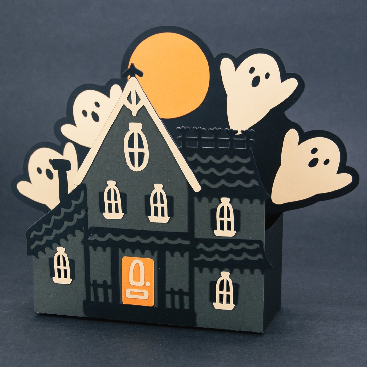 Haunted House Gift Box SVG - 3D Halloween SVG