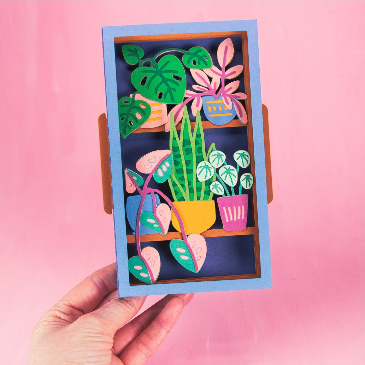 House Plant Shelf Card - 3D Any Occasion Card SVG