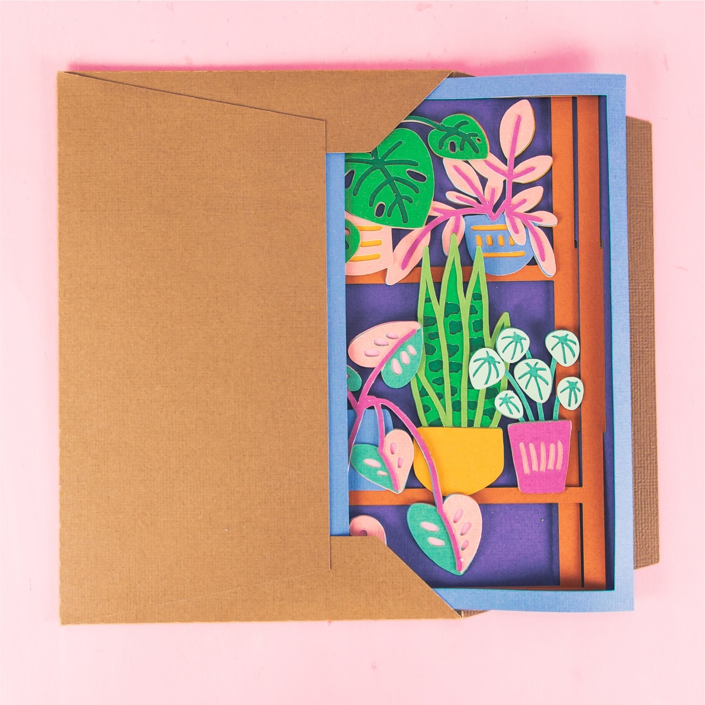 House Plant Shelf Card - 3D Any Occasion Card SVG