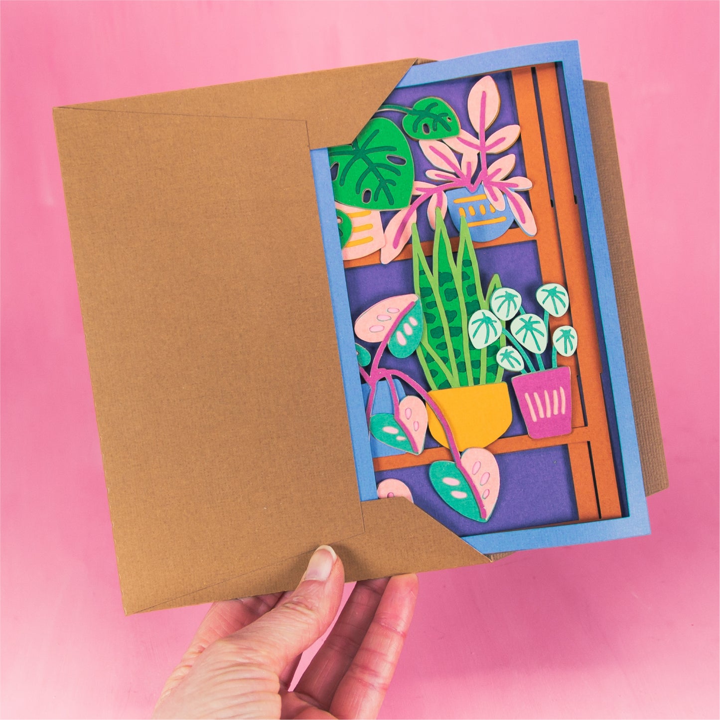 House Plant Shelf Card - 3D Any Occasion Card SVG