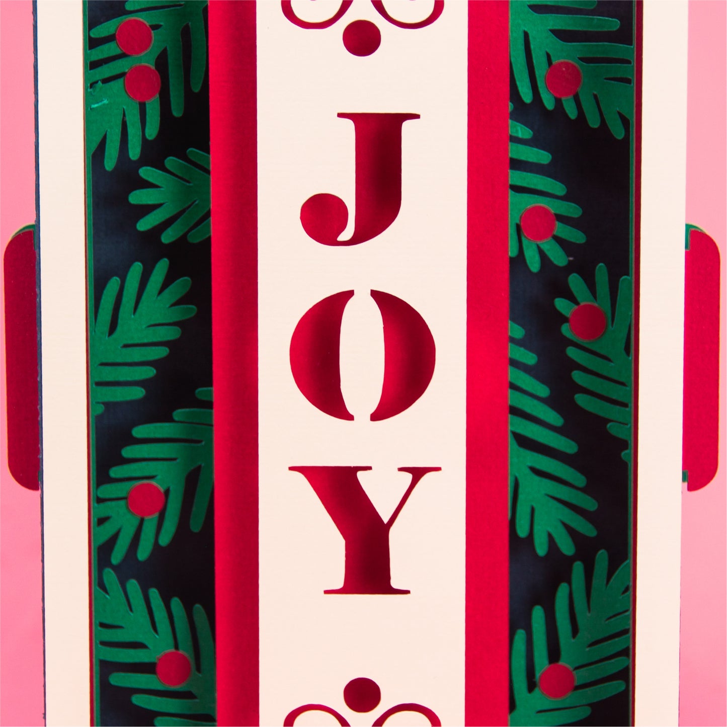 Joy Christmas Card - 3D Christmas Card SVG