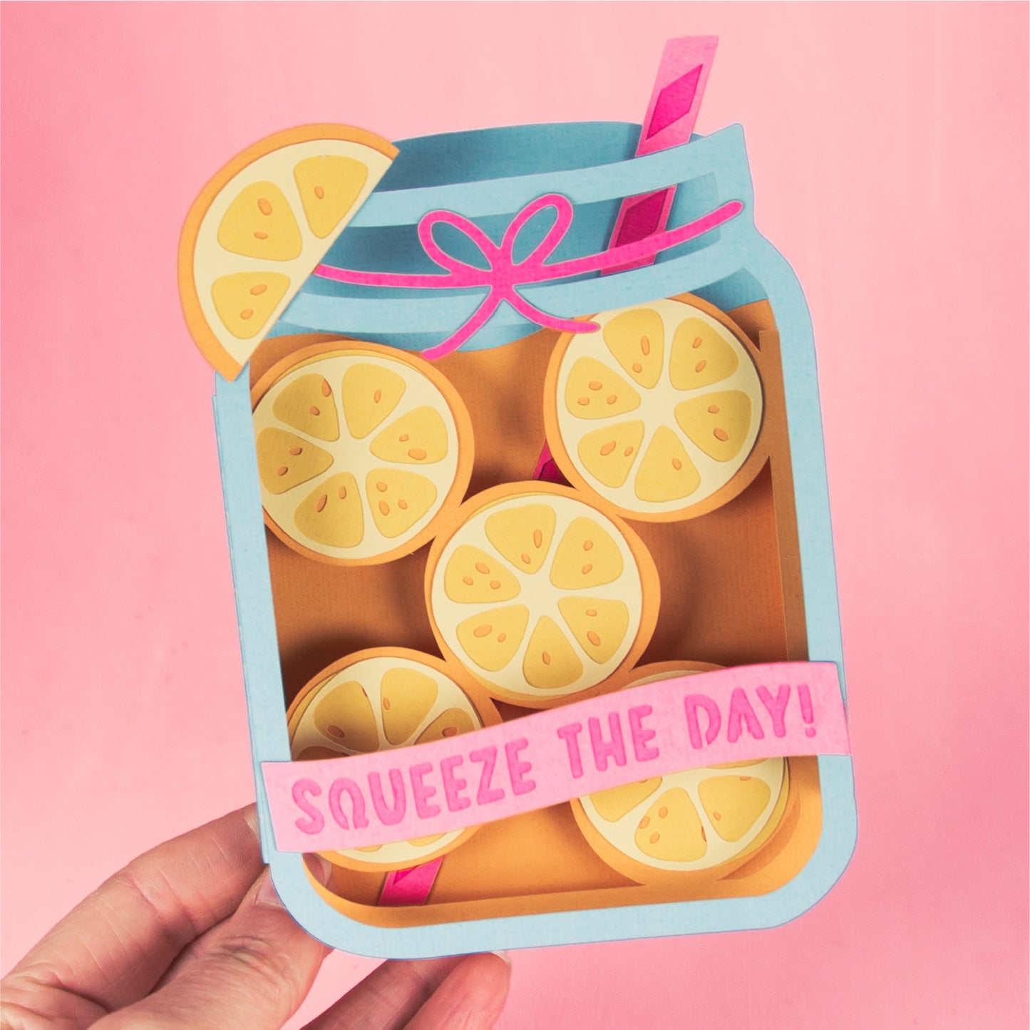 Squeeze the Day! 3D Lemonade Summer Card SVG