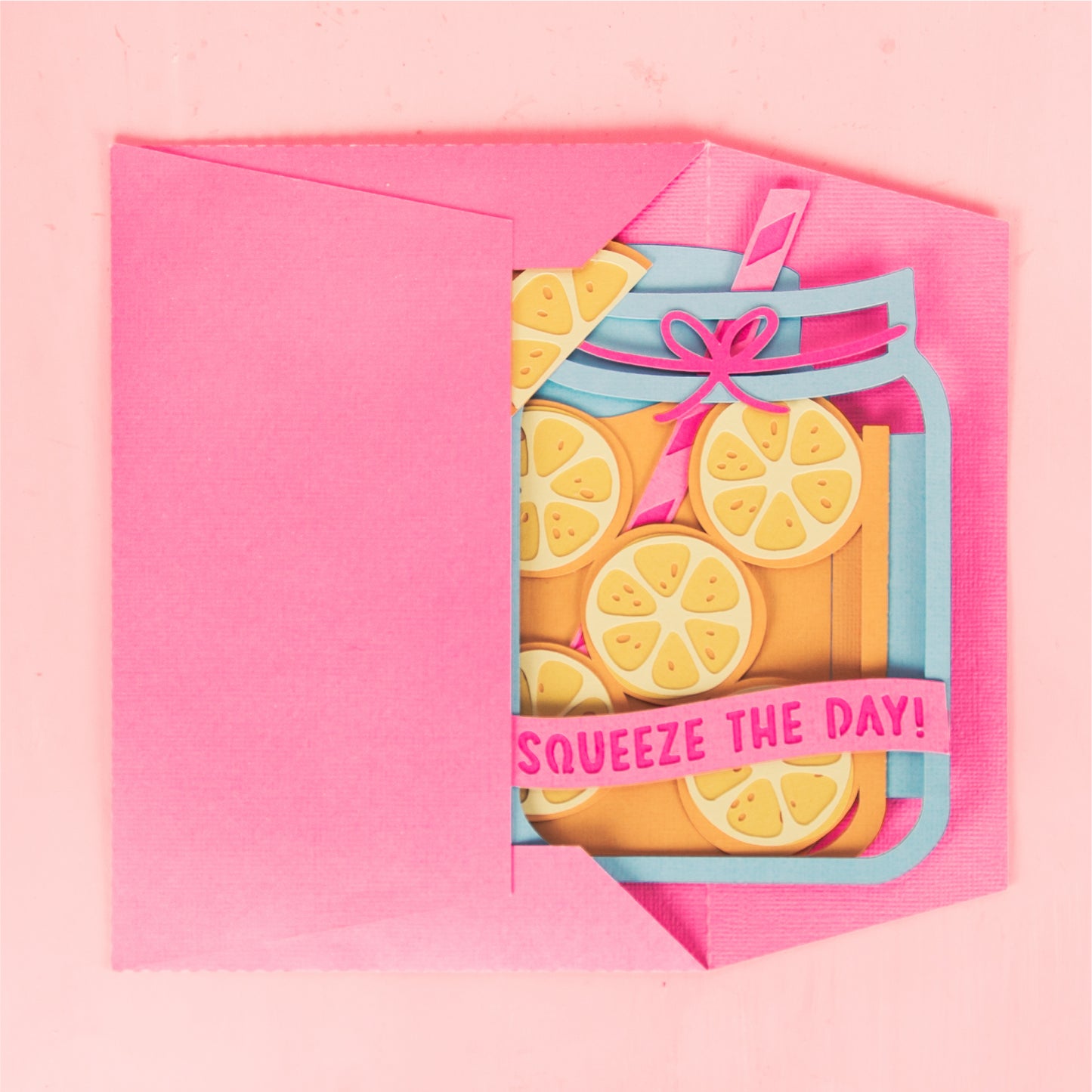 Squeeze the Day! 3D Lemonade Summer Card SVG