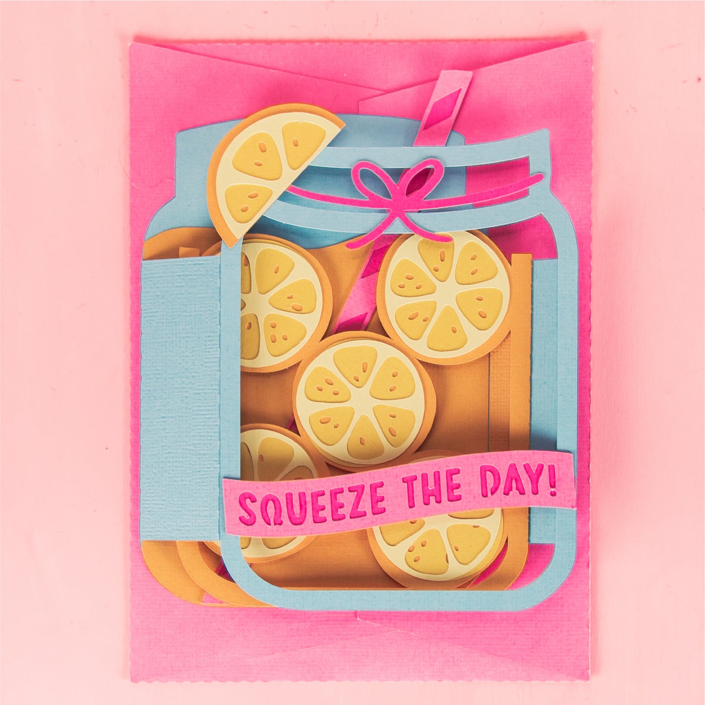 Squeeze the Day! 3D Lemonade Summer Card SVG