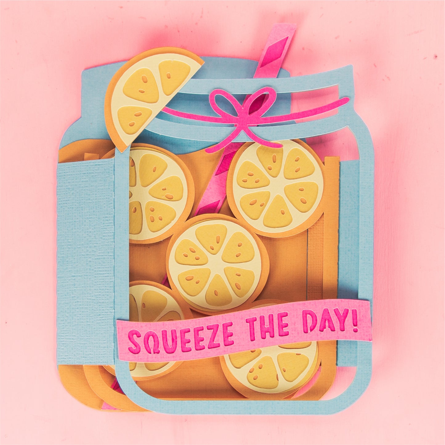 Squeeze the Day! 3D Lemonade Summer Card SVG