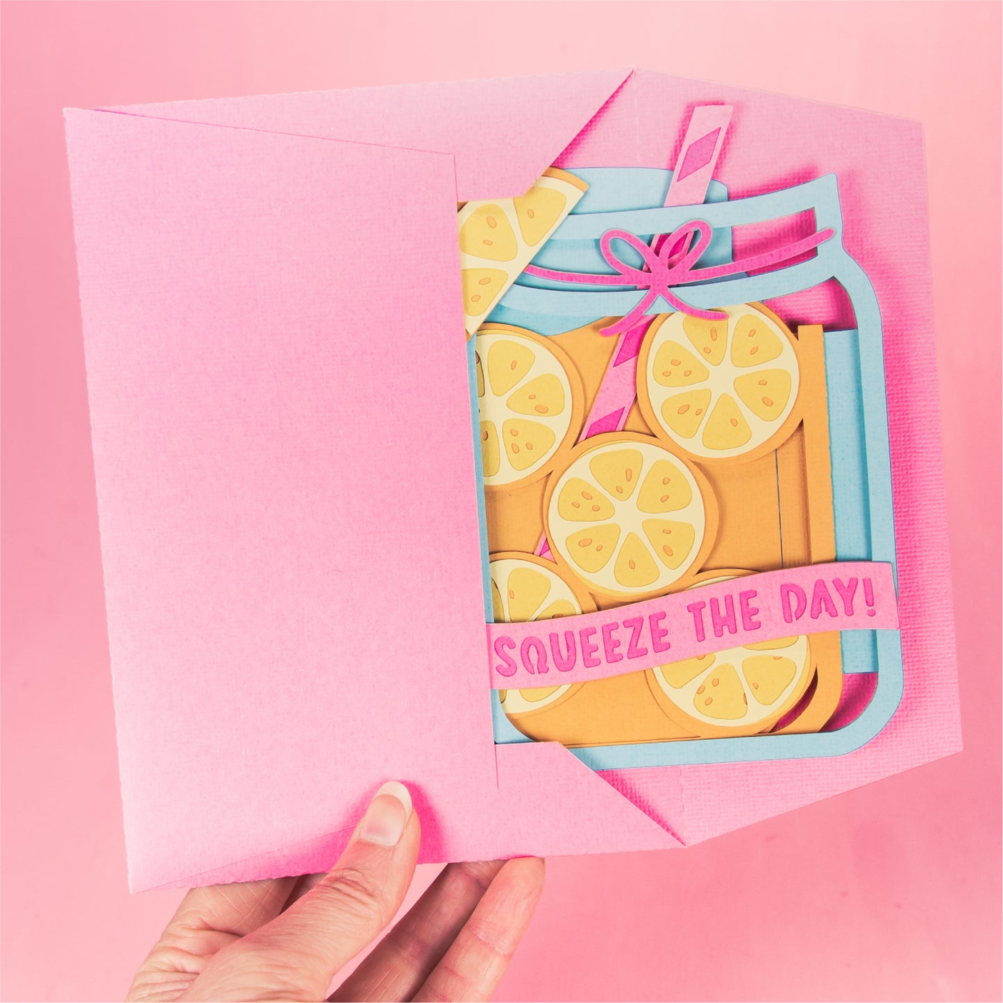 Squeeze the Day! 3D Lemonade Summer Card SVG