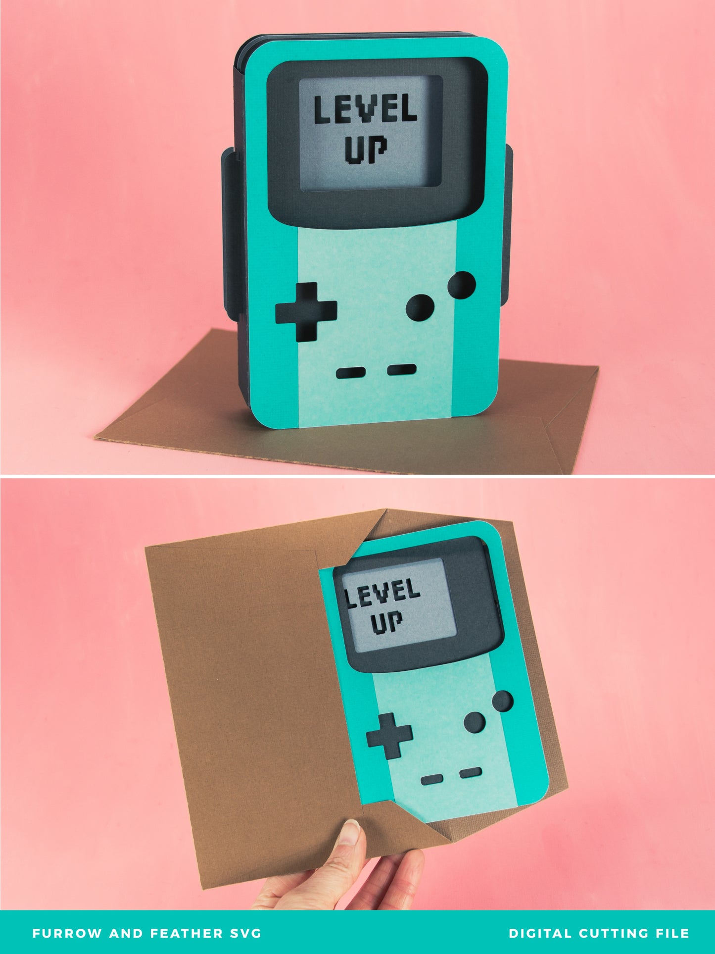 Level Up Gaming Card - 3D Video Game Card SVG