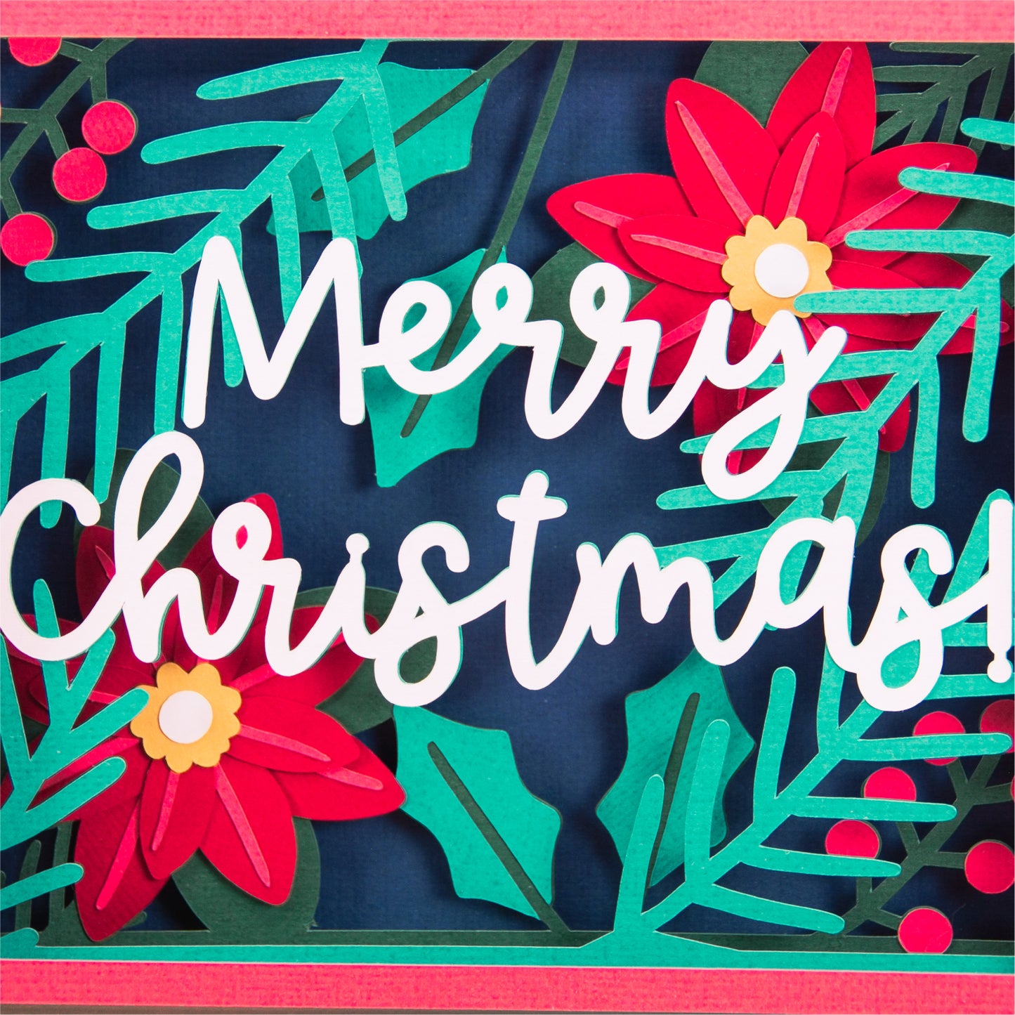 Merry Christmas Layered Card - 3D Christmas Card SVG