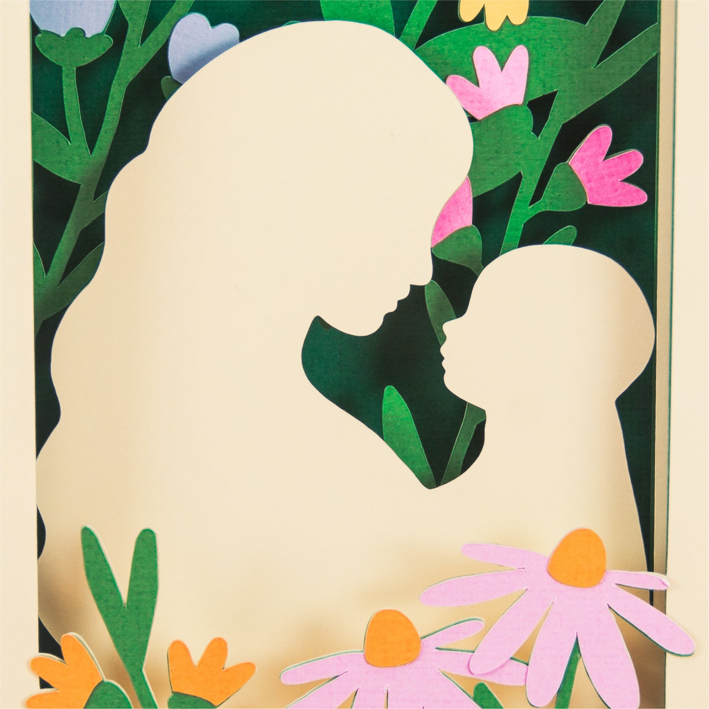Mom and Baby Card with Flowers - 3D New Baby Card SVG