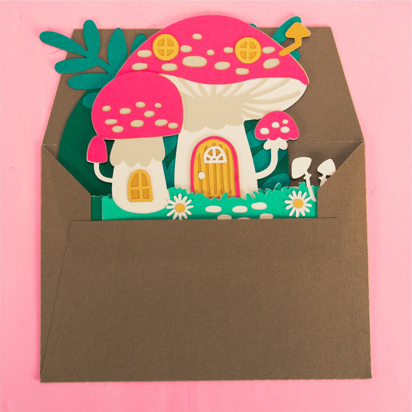 Mushroom House Card - 3D Card SVG