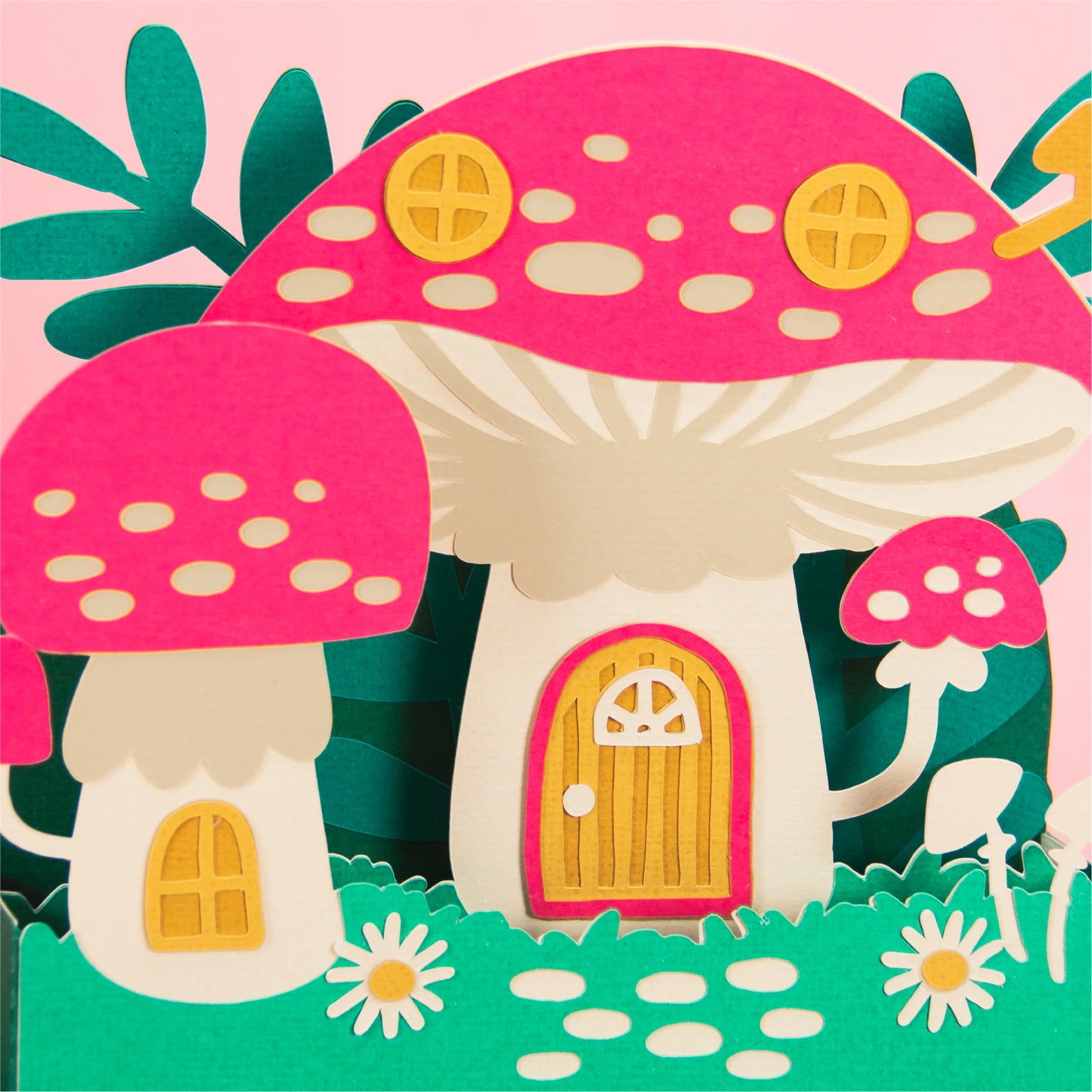 Mushroom House Card - 3D Card SVG