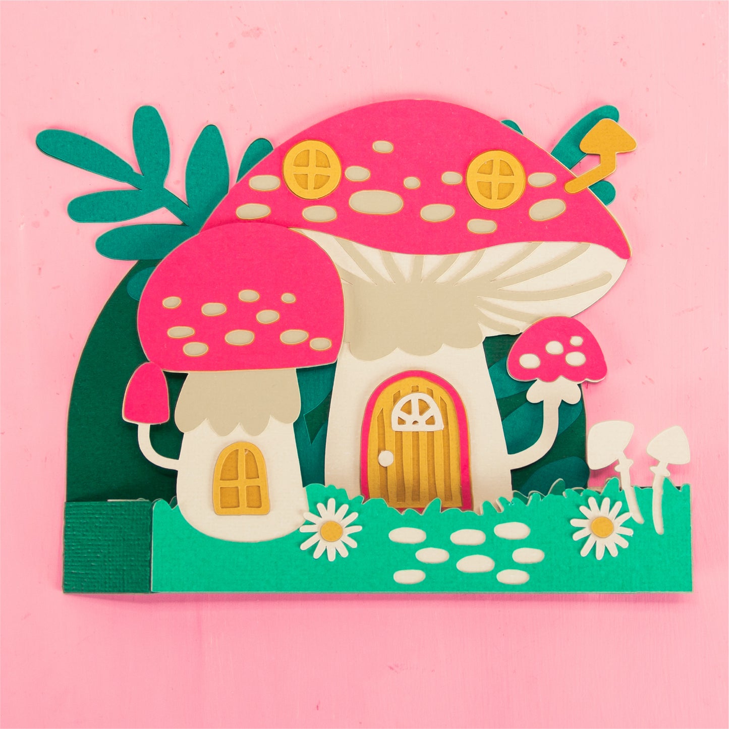Mushroom House Card - 3D Card SVG