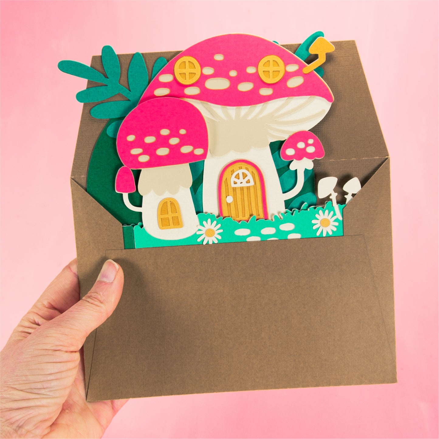 Mushroom House Card - 3D Card SVG