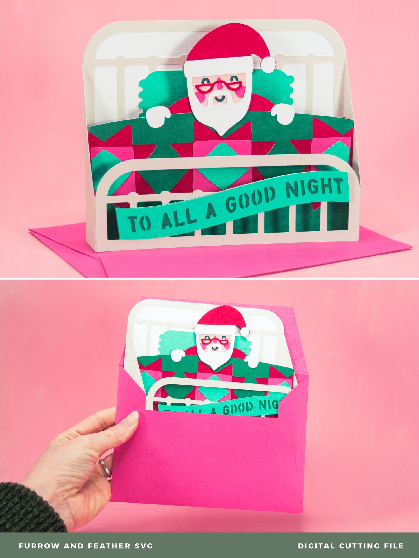 Napping Santa - Christmas Card SVG