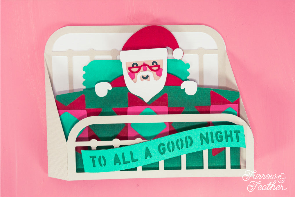 Napping Santa - Christmas Card SVG