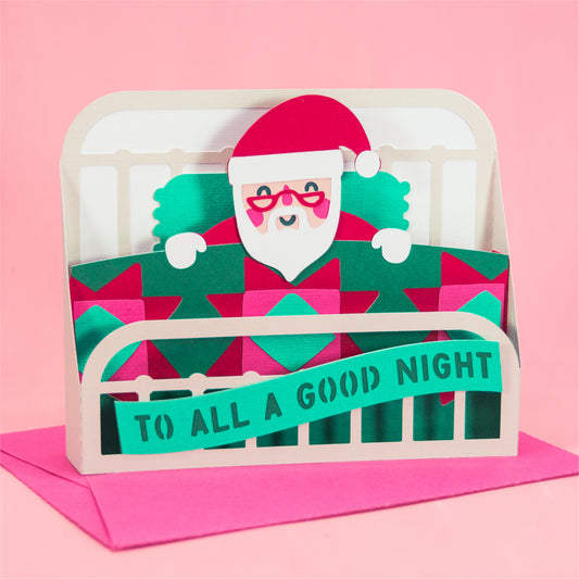 Napping Santa - Christmas Card SVG