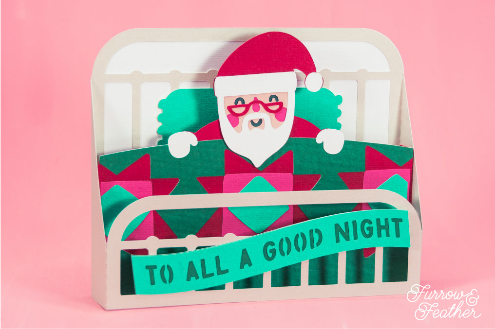 Napping Santa - Christmas Card SVG