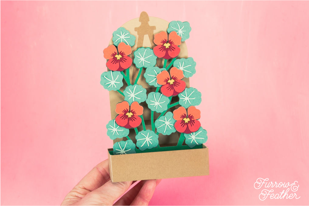 Nasturtium Trellis Card - Flower Card SVG