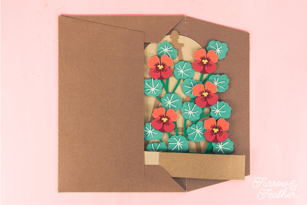 Nasturtium Trellis Card - Flower Card SVG
