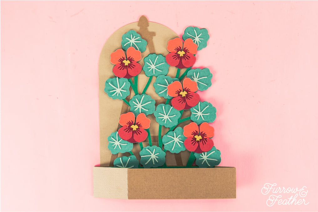 Nasturtium Trellis Card - Flower Card SVG