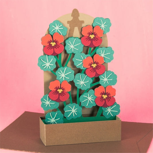 Nasturtium Trellis Card - Flower Card SVG