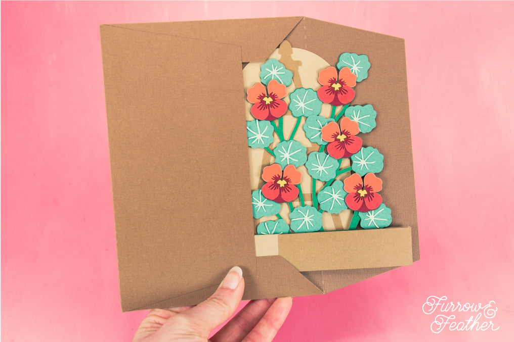 Nasturtium Trellis Card - Flower Card SVG