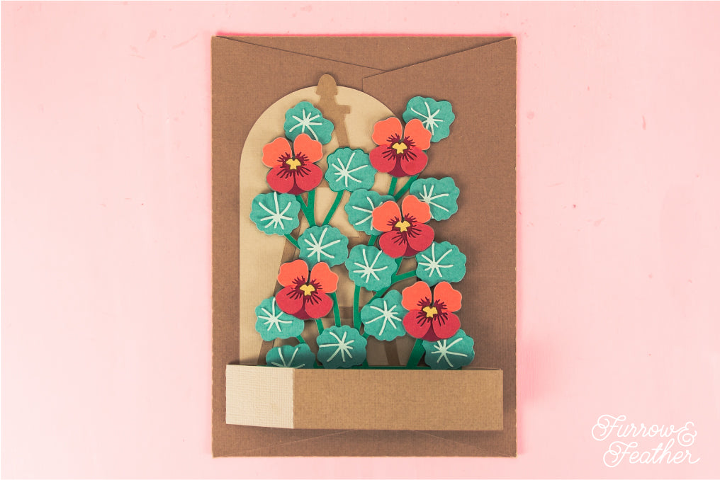 Nasturtium Trellis Card - Flower Card SVG