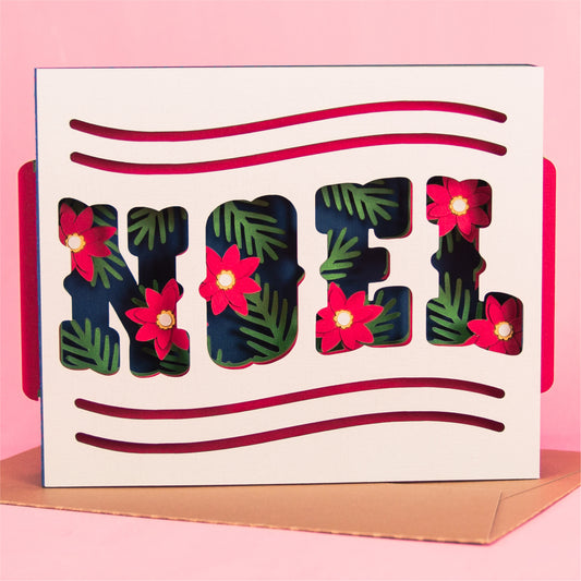 Noel Shadowbox Card - 3D Christmas Card SVG