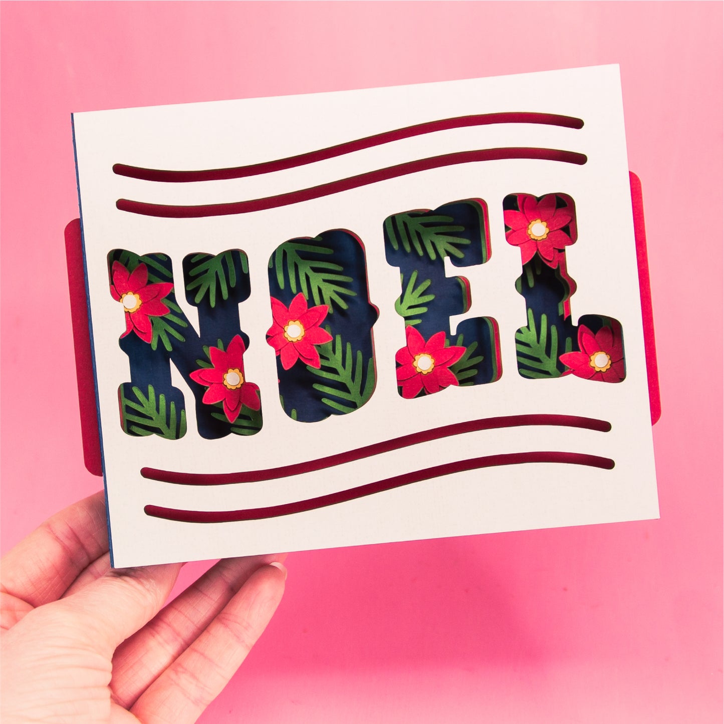 Noel Shadowbox Card - 3D Christmas Card SVG