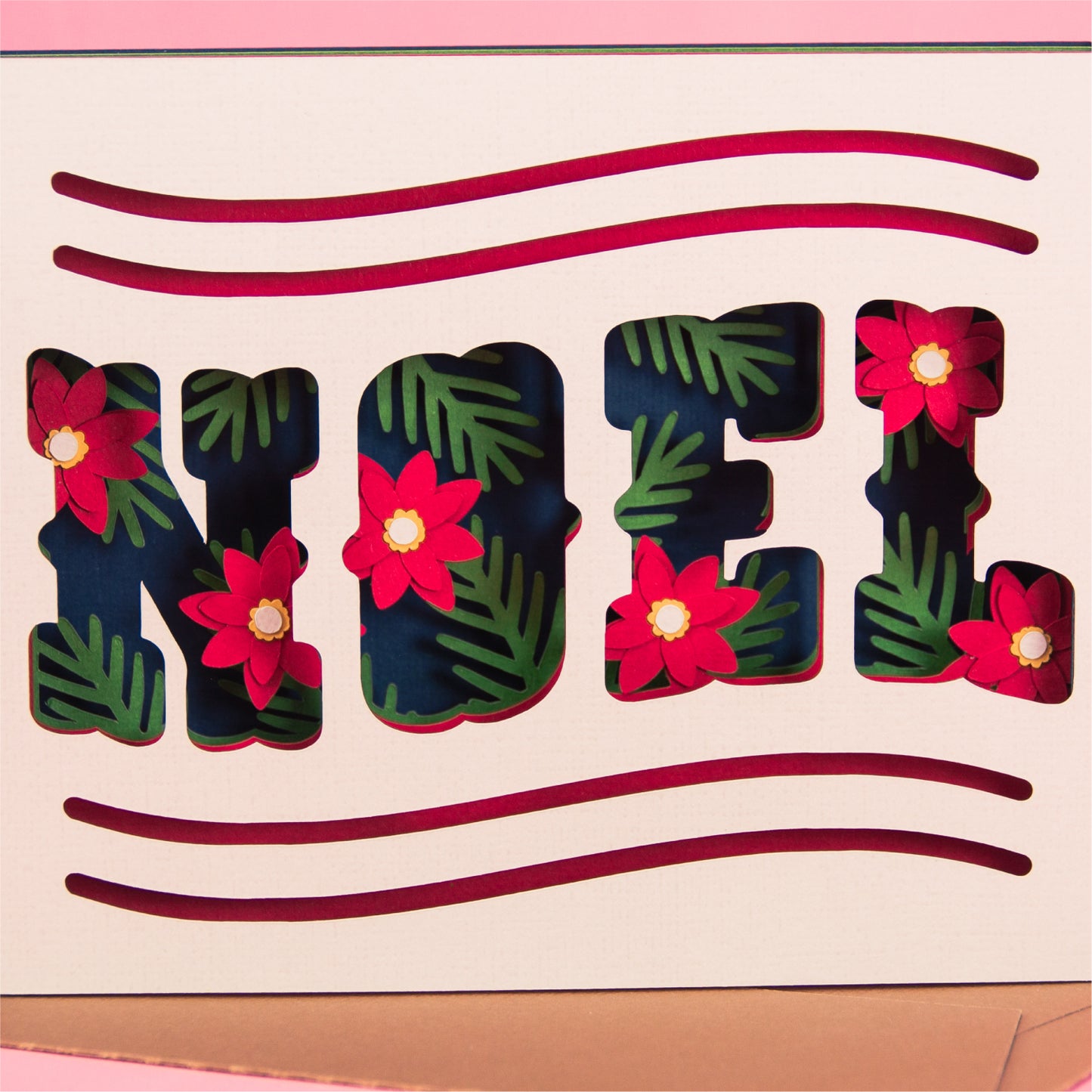 Noel Shadowbox Card - 3D Christmas Card SVG