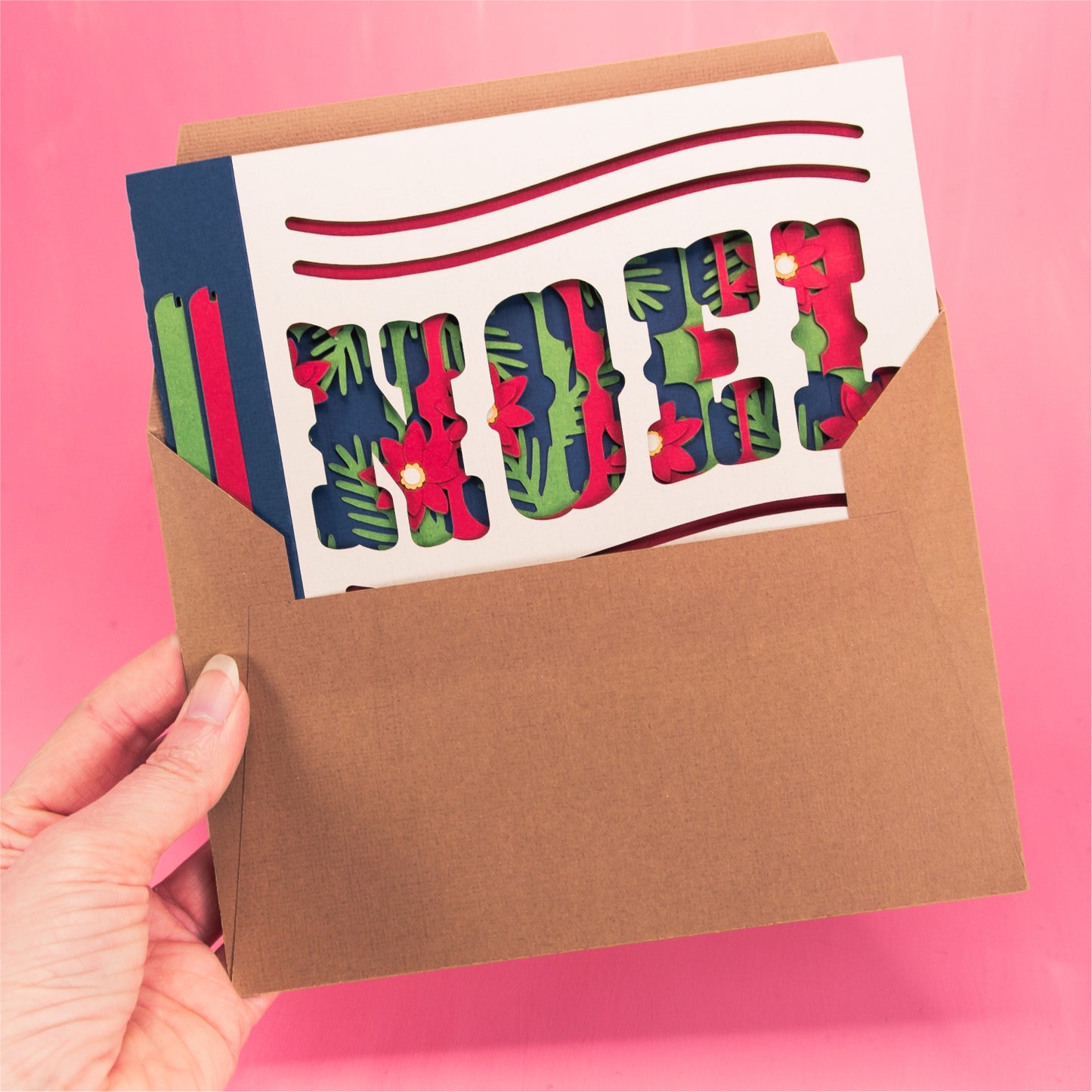 Noel Shadowbox Card - 3D Christmas Card SVG