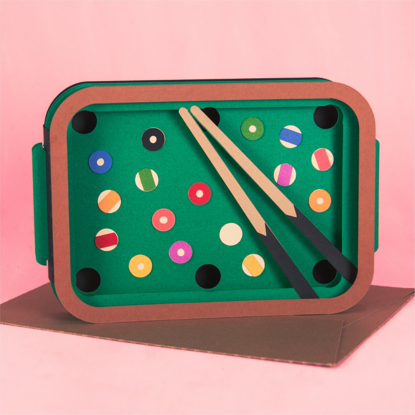 Pool Table Card - 3D Billiards Card SVG