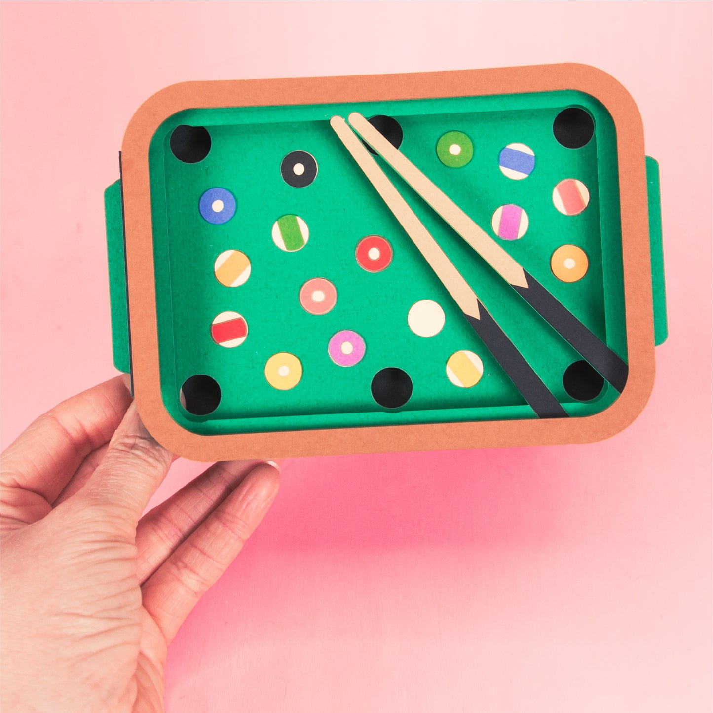 Pool Table Card - 3D Billiards Card SVG