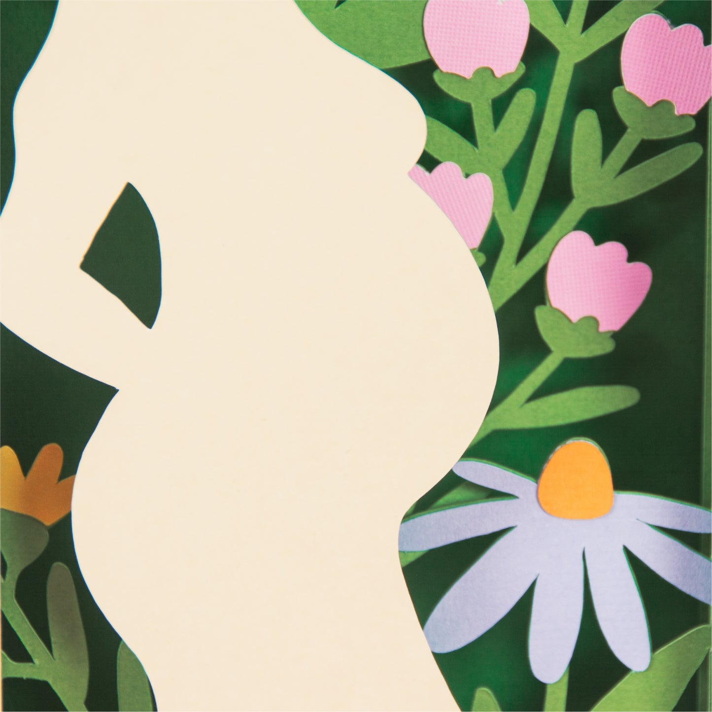 Elegant Pregnancy Card with Flowers - 3D Baby Shower Card SVG