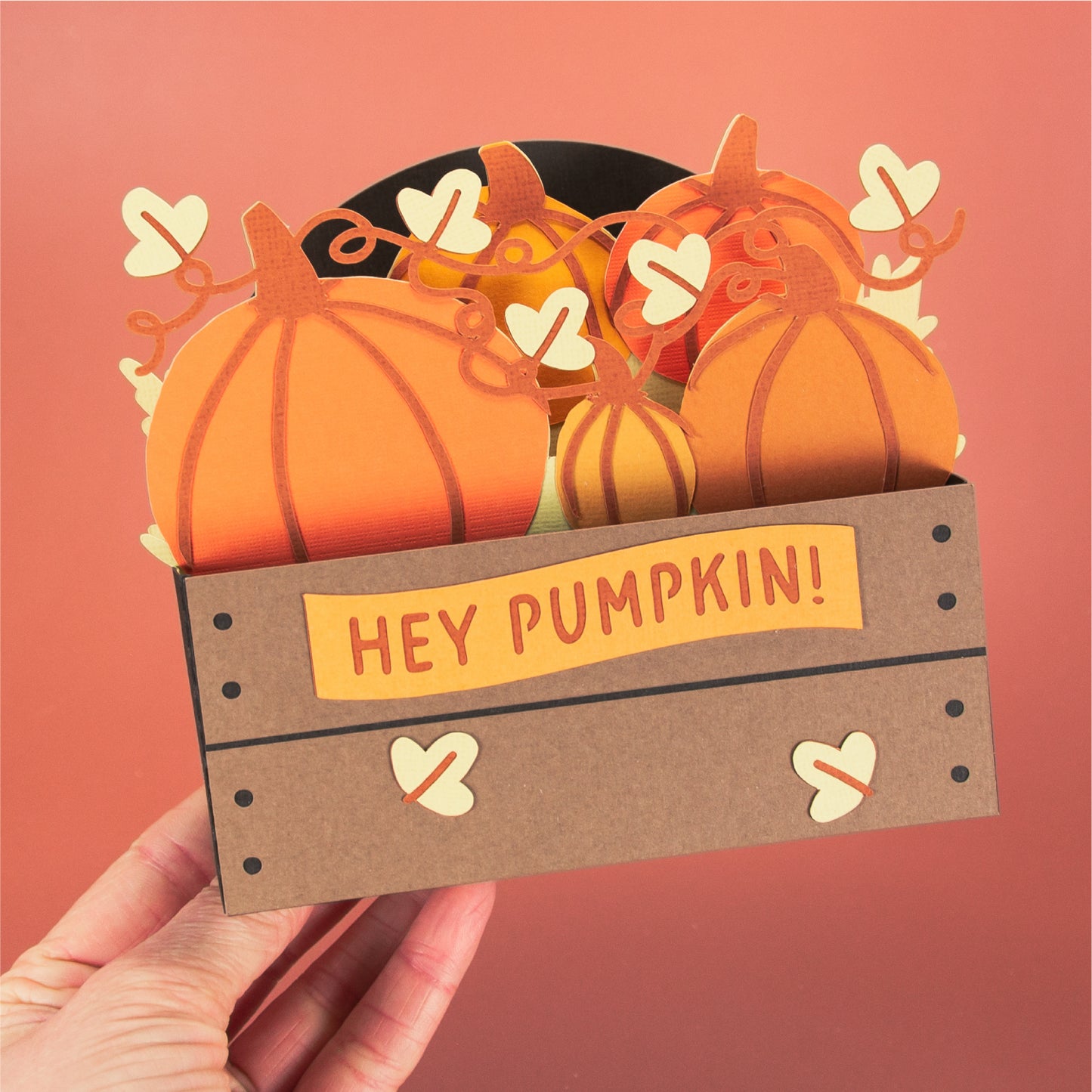 Pumpkins in a Crate Card - 3D Card SVG