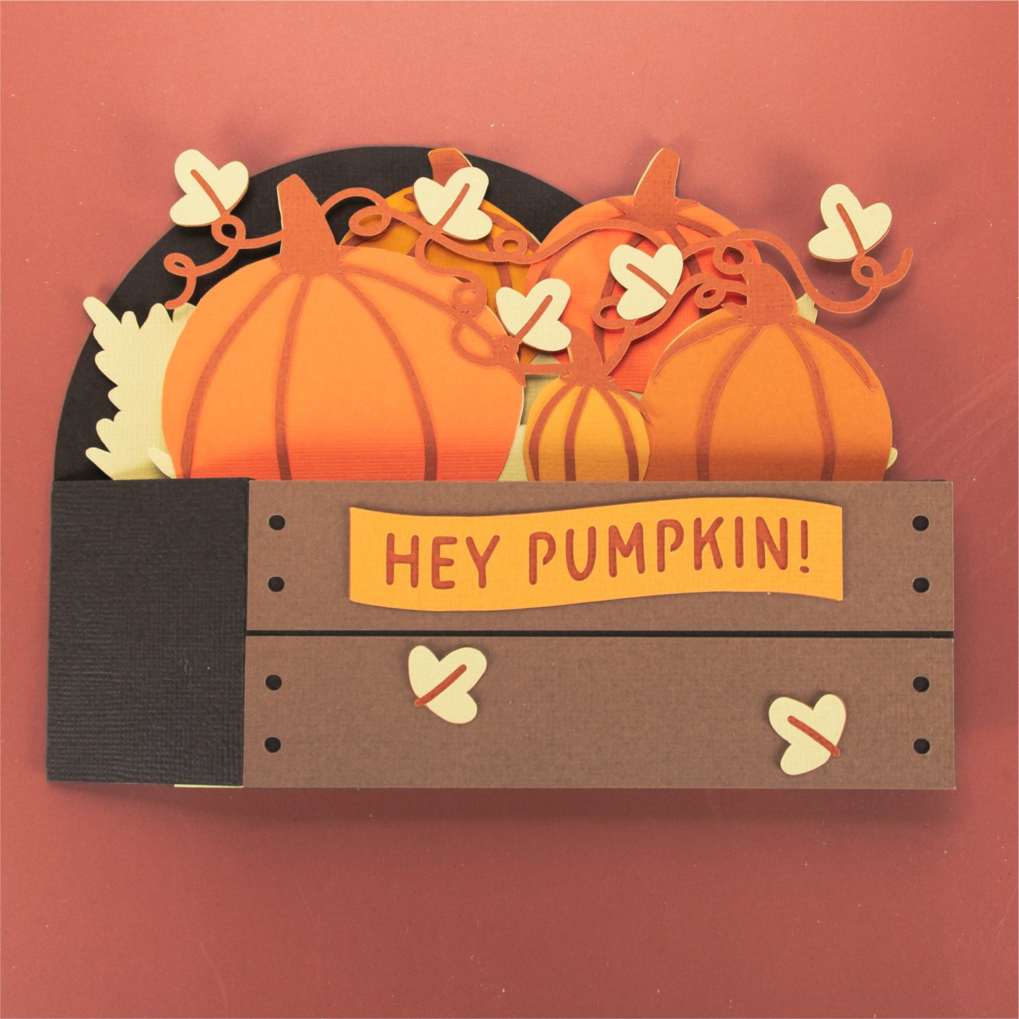 Pumpkins in a Crate Card - 3D Card SVG