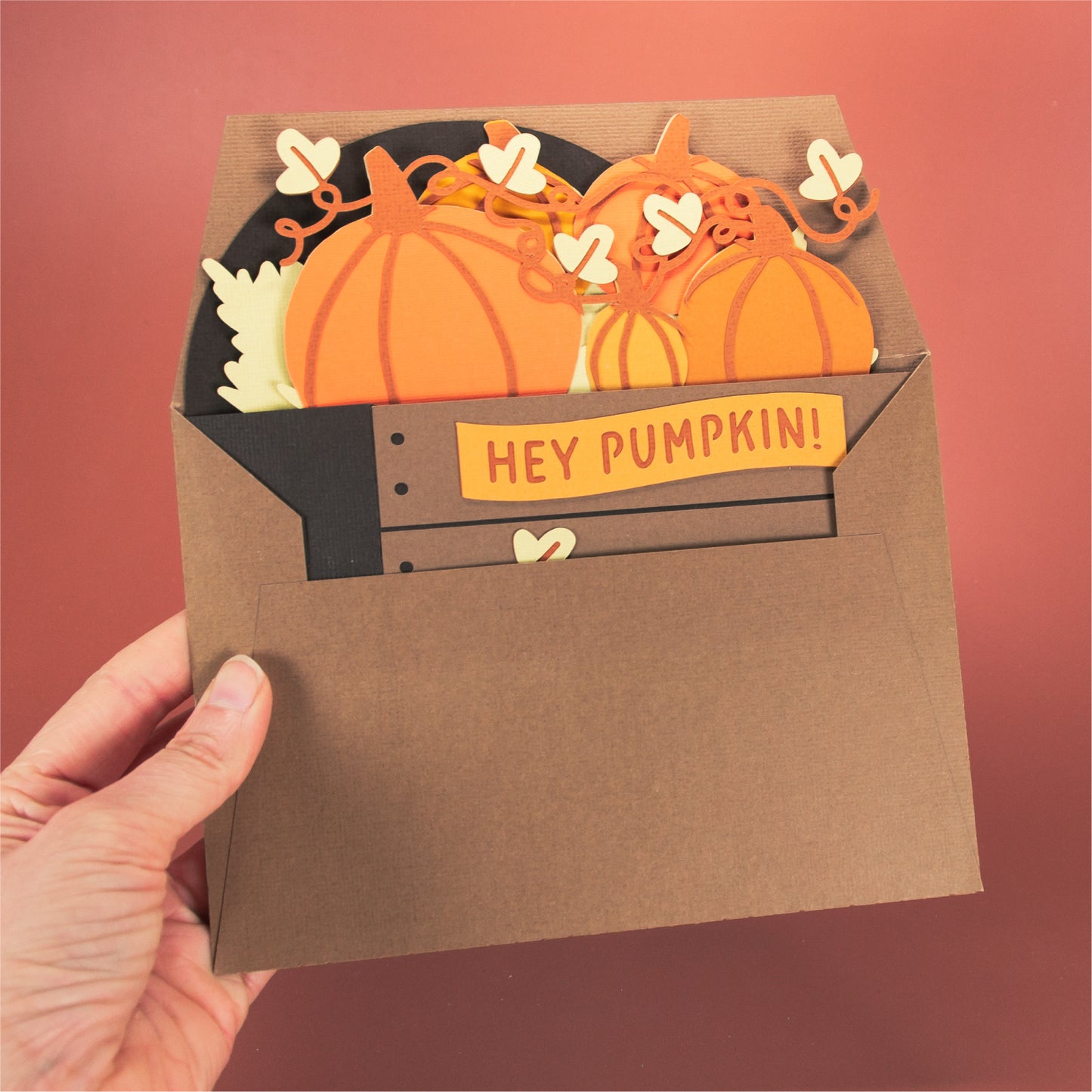 Pumpkins in a Crate Card - 3D Card SVG