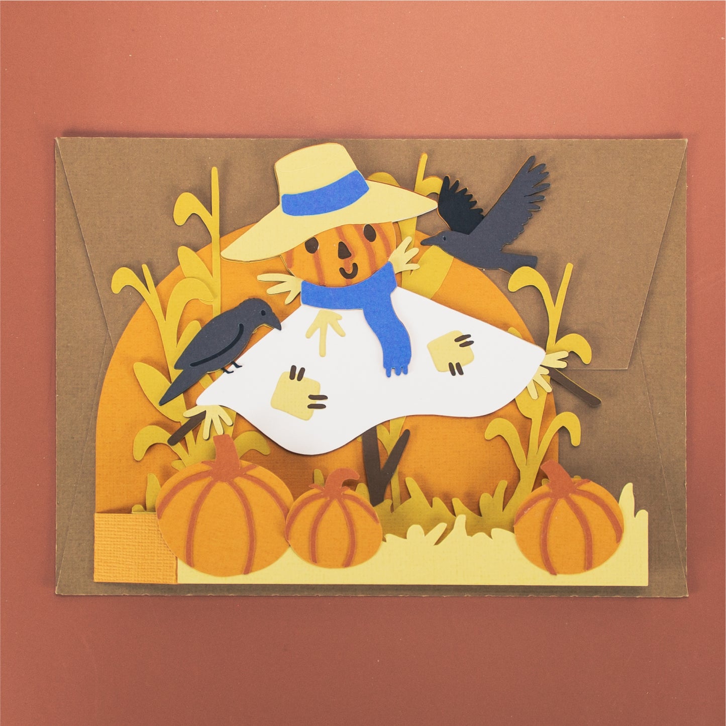 Autumn Scarecrow Card - 3D Card SVG
