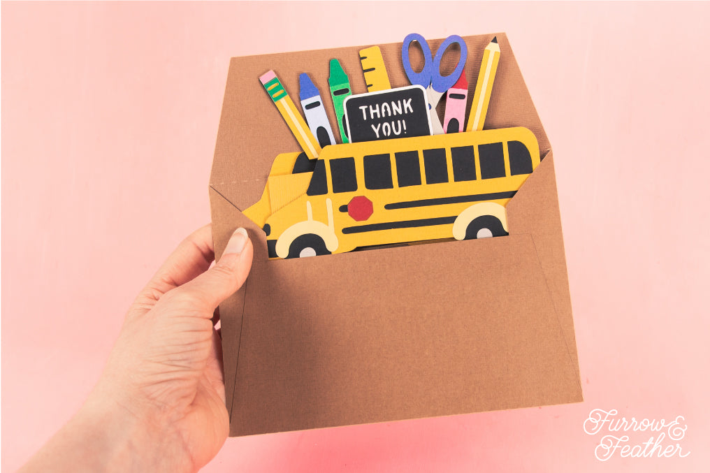 School Bus Card - Teacher Appreciation Card SVG