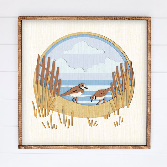 Sand Dune Beach Shadow Box - 3D Summer Shadowbox SVG