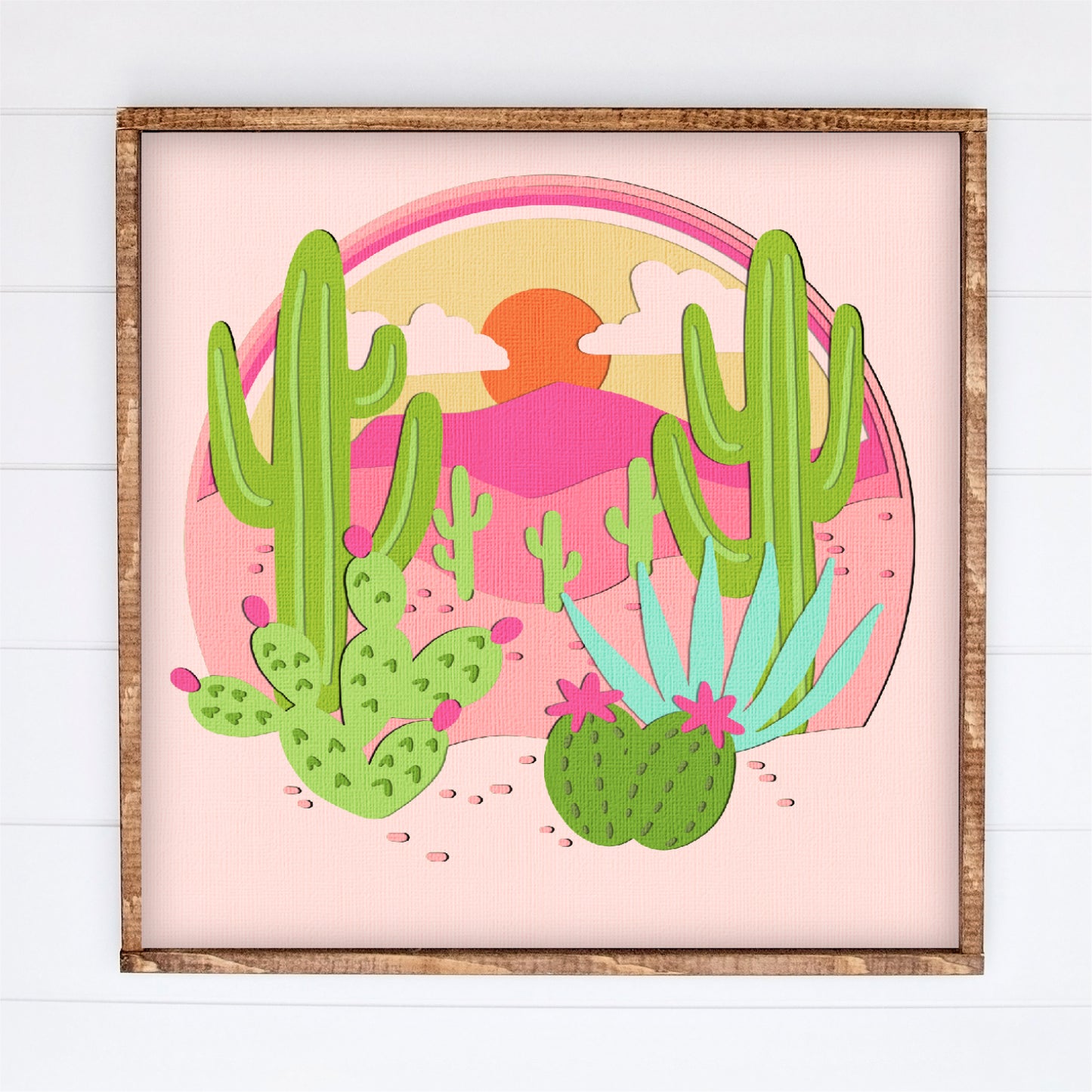 Western Desert Scene Shadow Box - 3D Shadowbox SVG