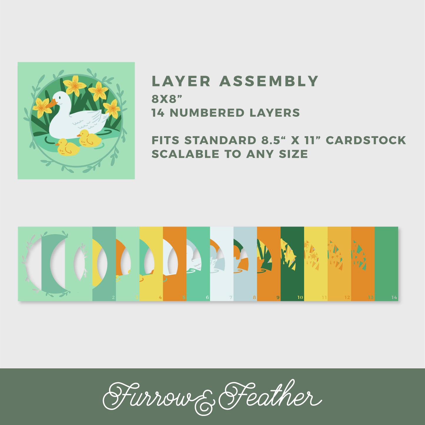 Ducks & Ducklings Shadow Box - 3D Easter and Mother's Day Shadowbox SVG