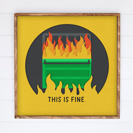 Dumpster Fire Shadow Box - 3D Funny Shadowbox SVG