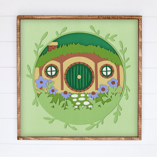 Hobbit Hole Shadow Box - 3D Lord of the Rings Shadowbox SVG