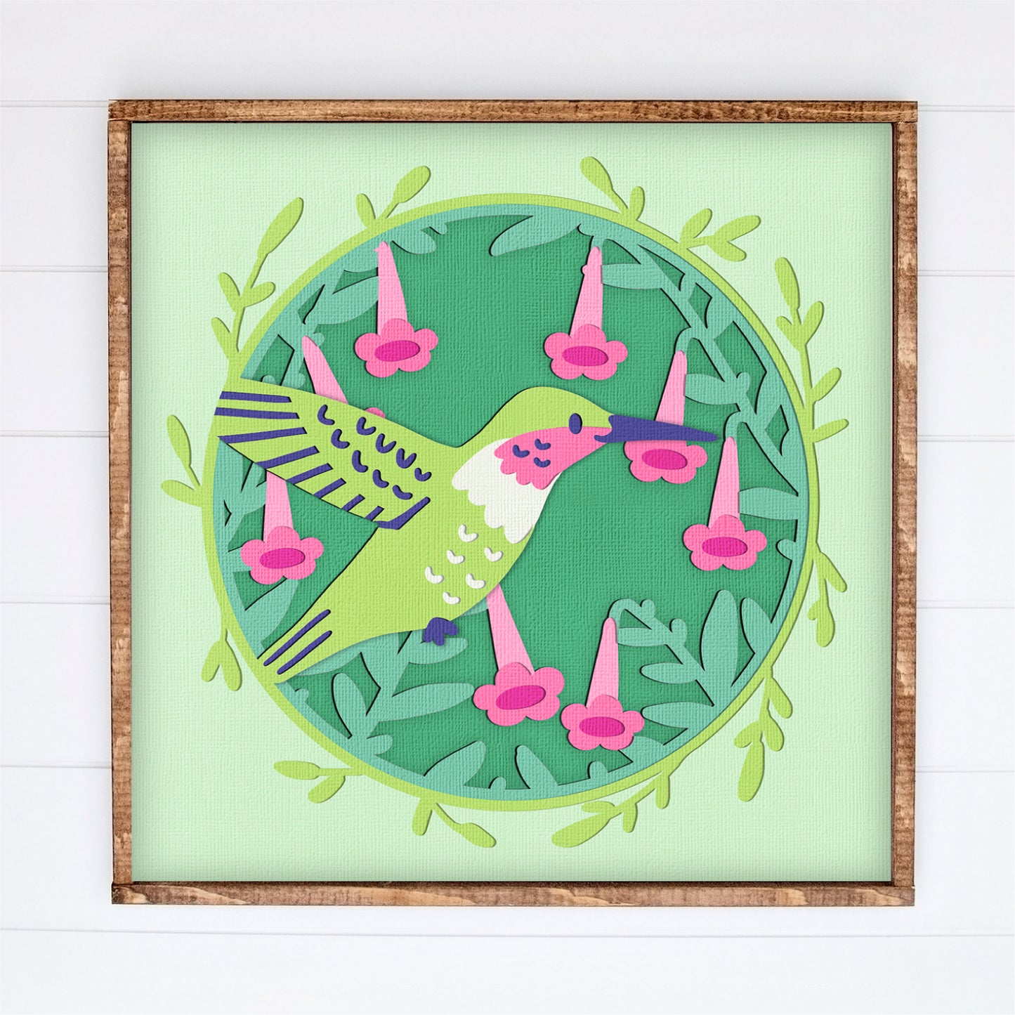 Hummingbird Shadow Box - 3D Flower Shadowbox SVG